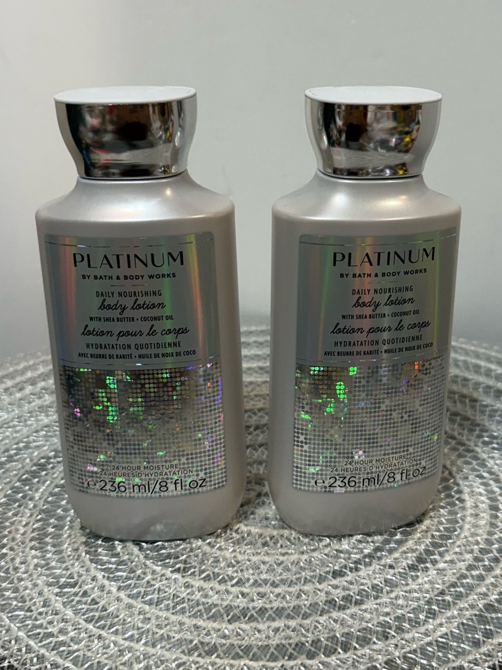 BBW Platinum Body Lotion Set of 2 NWT